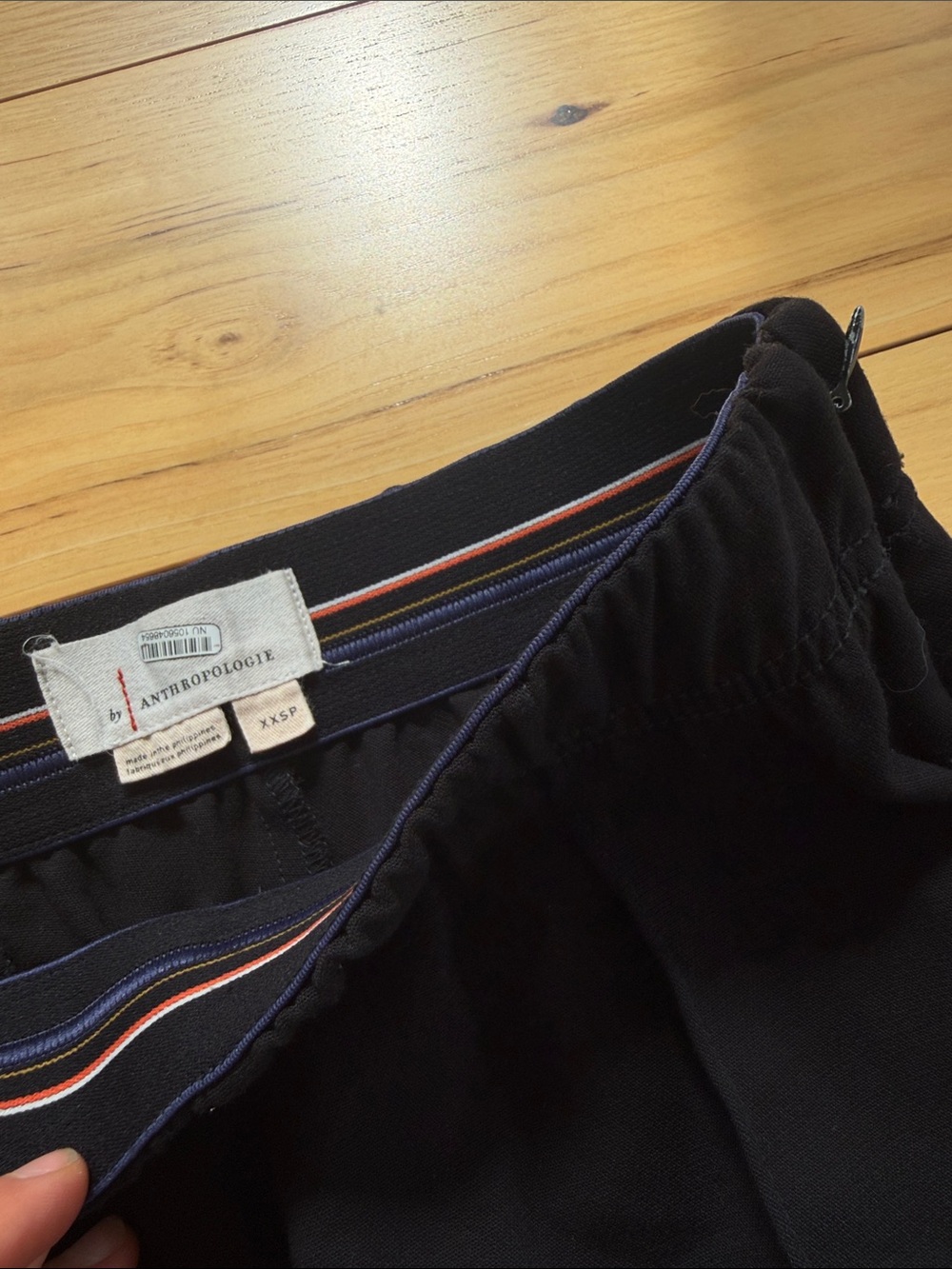 Anthropologie Black Elastic-Waist Leggings with Zippers Size XXSP